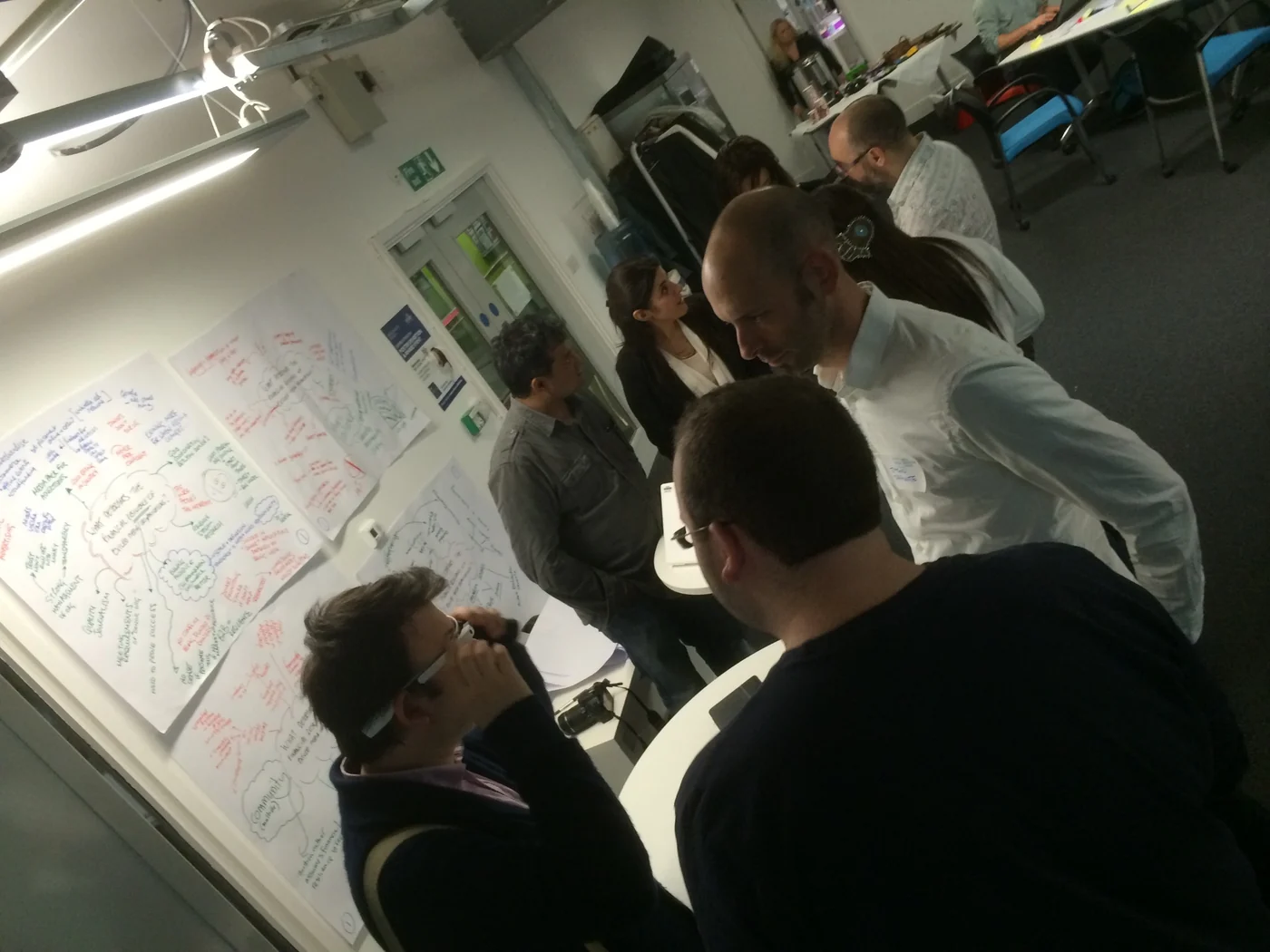Paul Egglestone and collaborators working through a complex question around shared diagrams